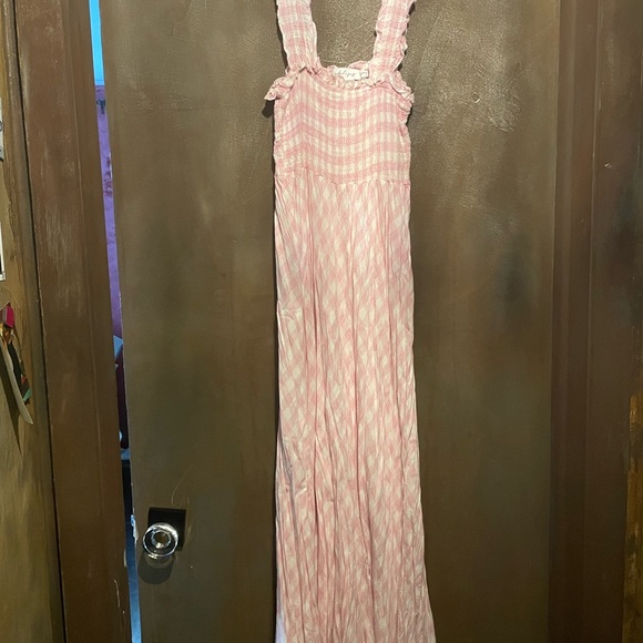 Petal & Pup Pink Checkered Maxi Dress - Picture 3 of 6